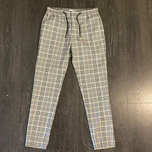 NWT Topman plaid elastic waist skinny trousers